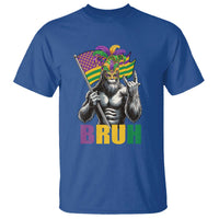 Funny Mardi Gras Bigfoot Bruh T Shirt Sasquatch Carnival NOLA American Flag
