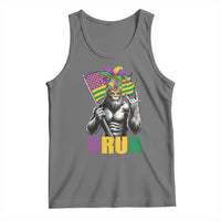 Funny Mardi Gras Bigfoot Bruh Tank Top Sasquatch Carnival NOLA American Flag