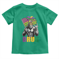 Funny Mardi Gras Bigfoot Bruh Toddler T Shirt Sasquatch Carnival NOLA American Flag