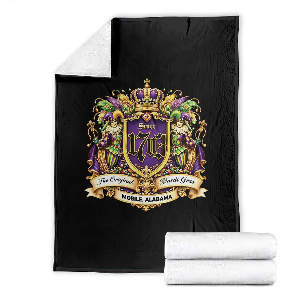 The Original Mardi Gras Mobile Alabama Since 1703 Throw Blanket Funny Carnival