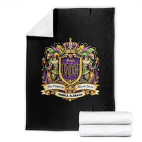 The Original Mardi Gras Mobile Alabama Since 1703 Throw Blanket Funny Carnival