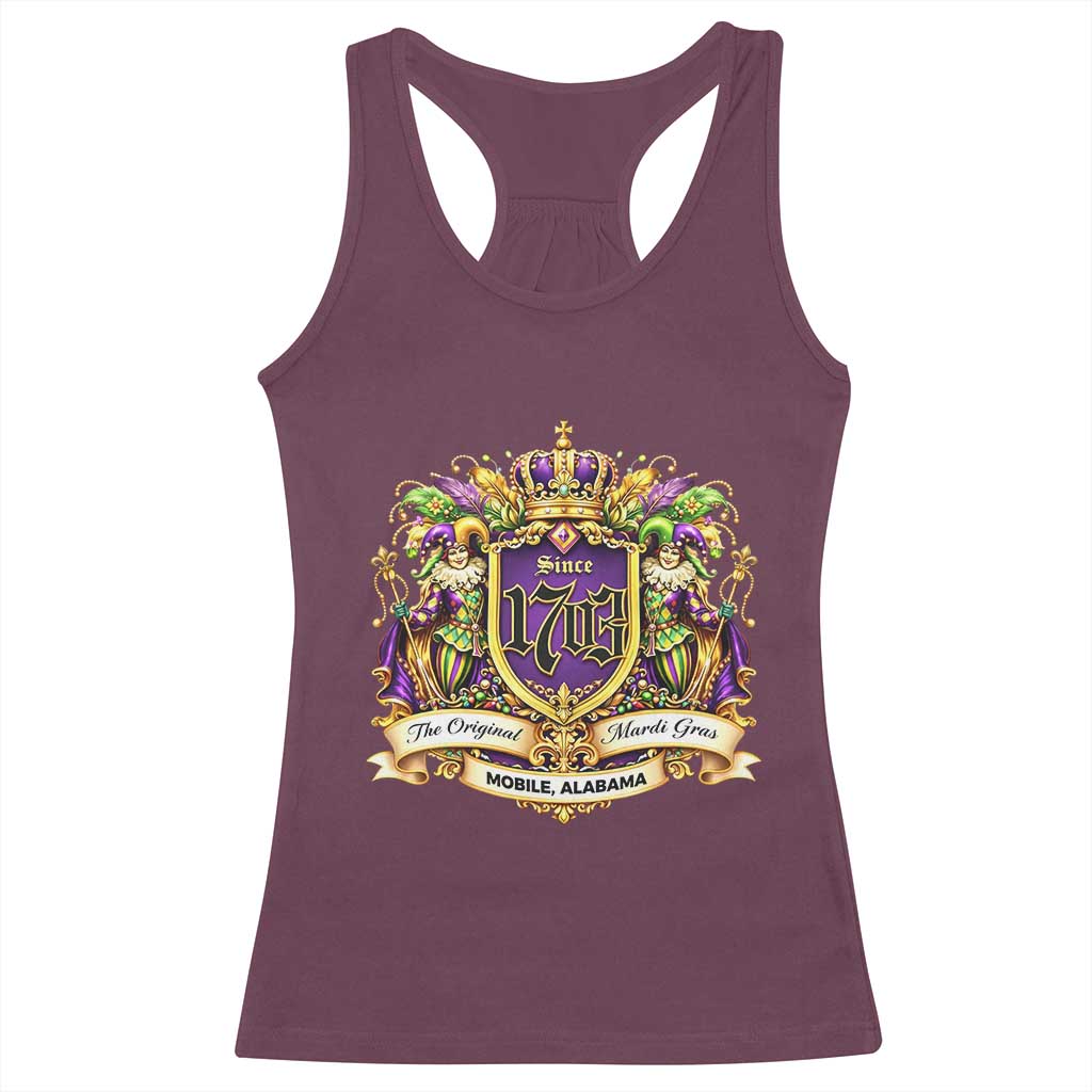 The Original Mardi Gras Mobile Alabama Since 1703 Racerback Tank Top Funny Carnival
