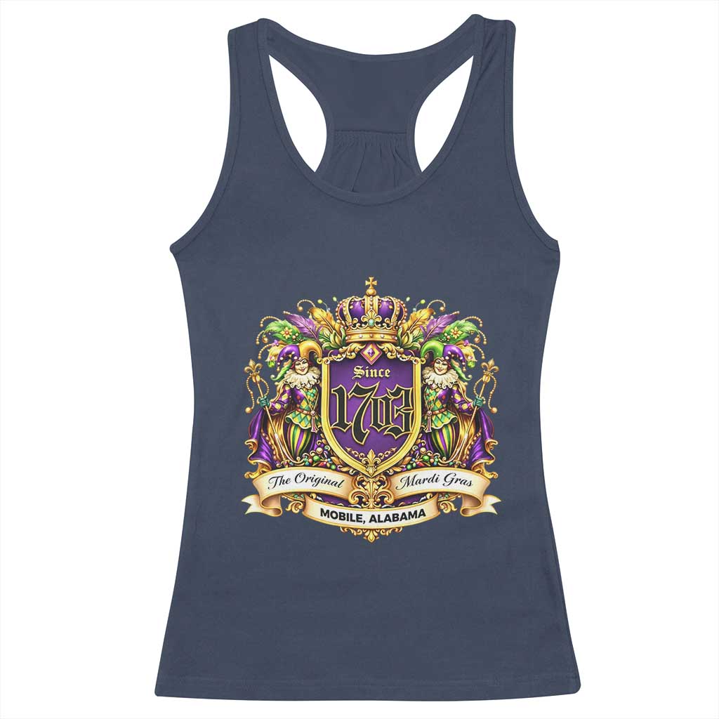 The Original Mardi Gras Mobile Alabama Since 1703 Racerback Tank Top Funny Carnival