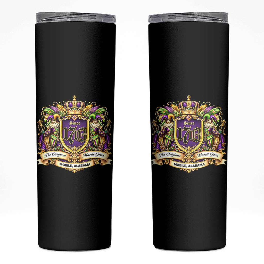 The Original Mardi Gras Mobile Alabama Since 1703 Skinny Tumbler Funny Carnival