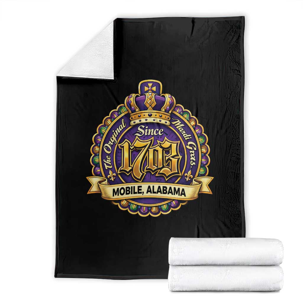The Original Mardi Gras Mobile Alabama Since 1703 Throw Blanket