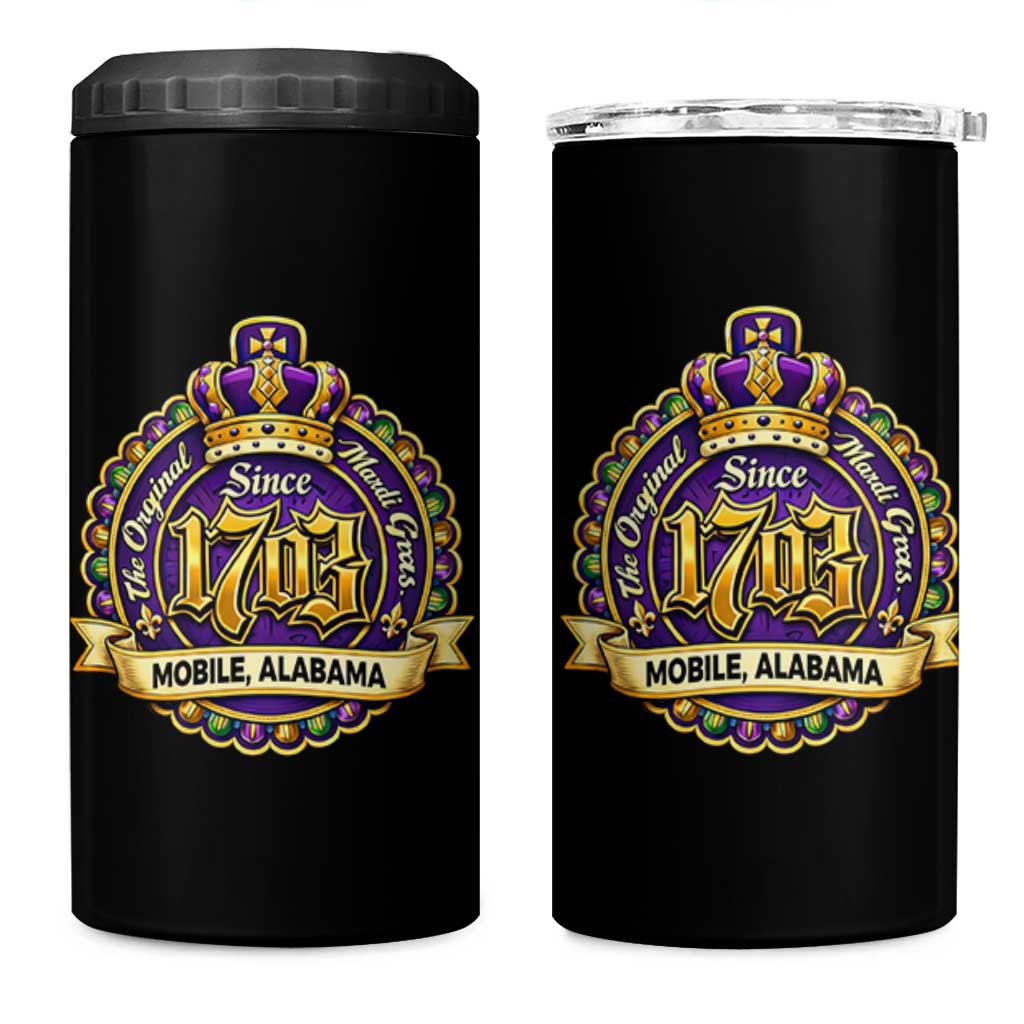 The Original Mardi Gras Mobile Alabama Since 1703 4 in 1 Can Cooler Tumbler