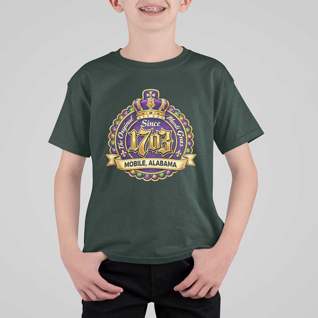 The Original Mardi Gras Mobile Alabama Since 1703 T Shirt For Kid