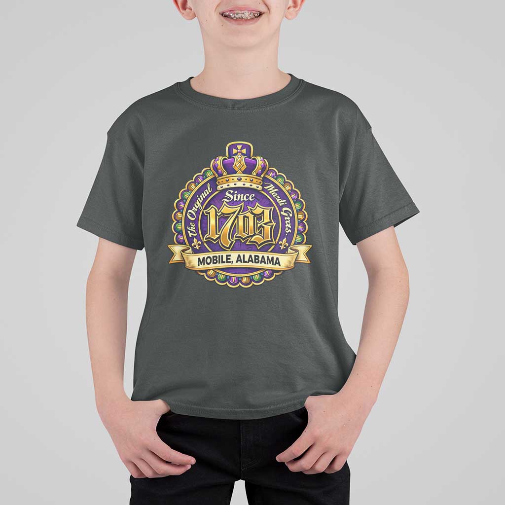 The Original Mardi Gras Mobile Alabama Since 1703 T Shirt For Kid