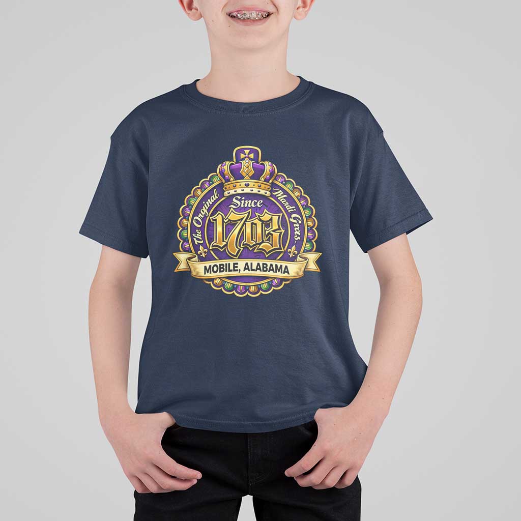 The Original Mardi Gras Mobile Alabama Since 1703 T Shirt For Kid