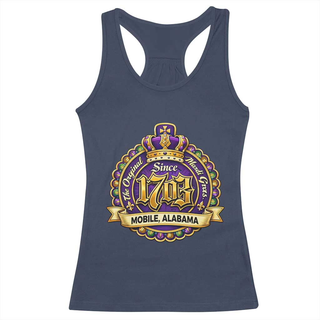 The Original Mardi Gras Mobile Alabama Since 1703 Racerback Tank Top