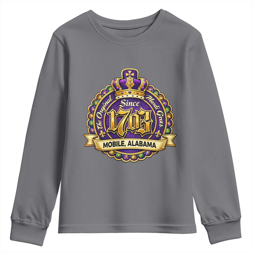 The Original Mardi Gras Mobile Alabama Since 1703 Youth Sweatshirt