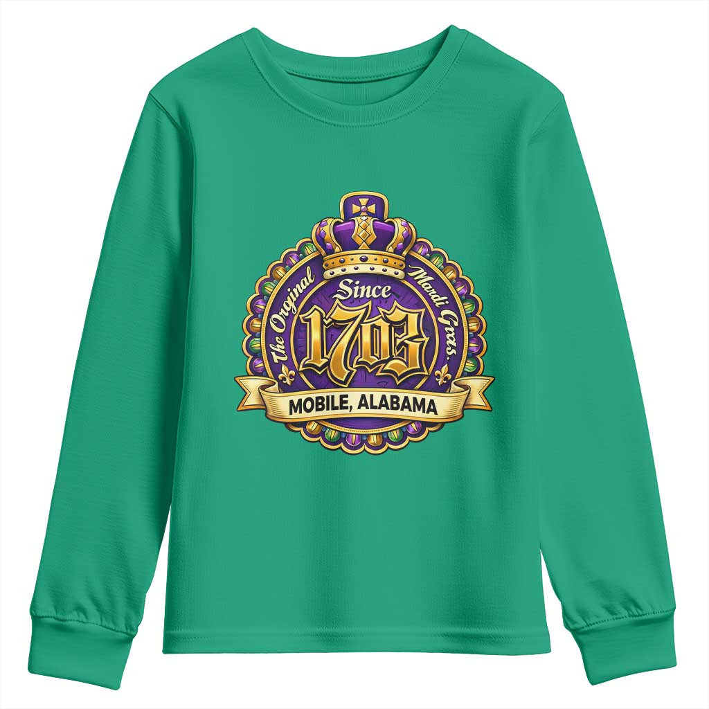 The Original Mardi Gras Mobile Alabama Since 1703 Youth Sweatshirt
