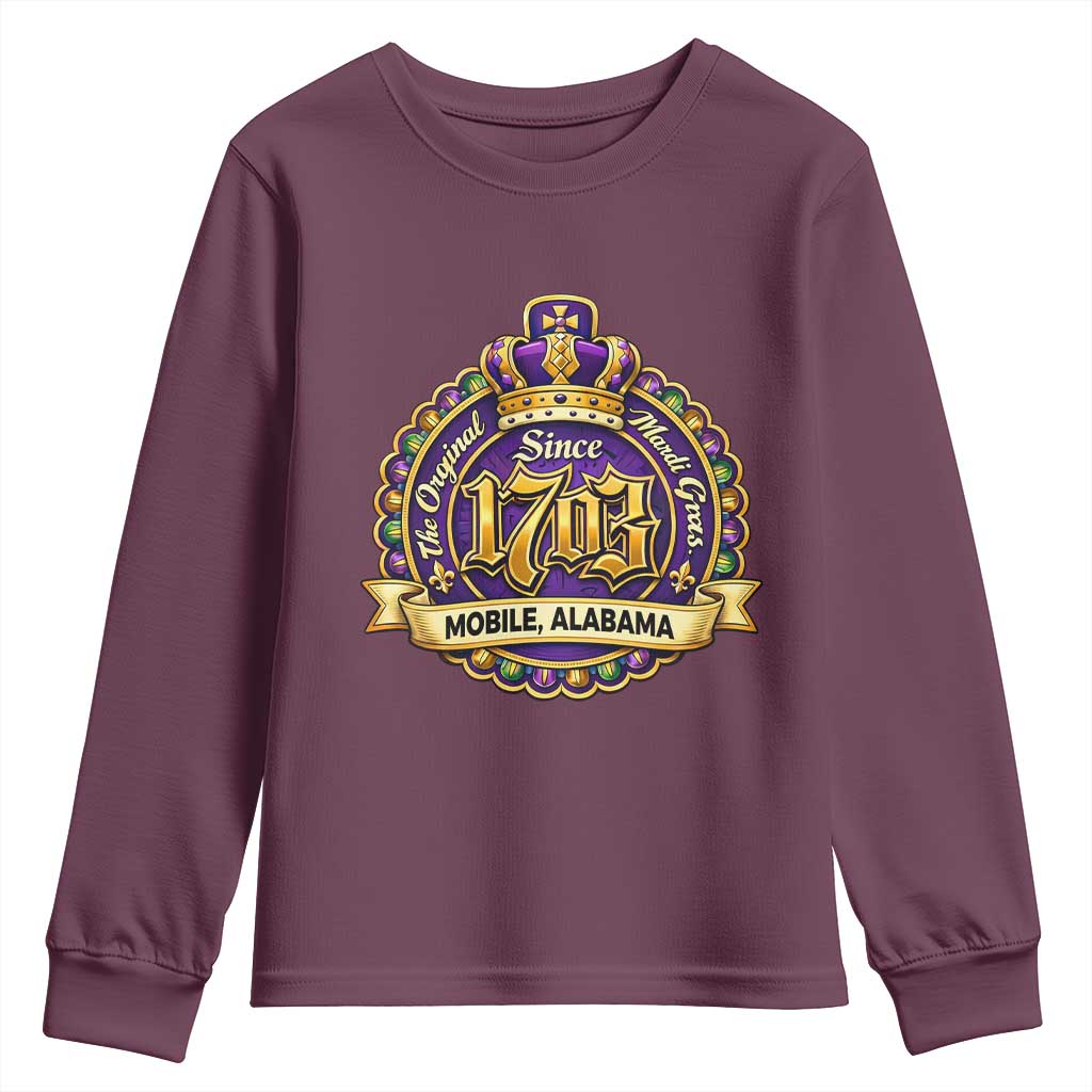 The Original Mardi Gras Mobile Alabama Since 1703 Youth Sweatshirt