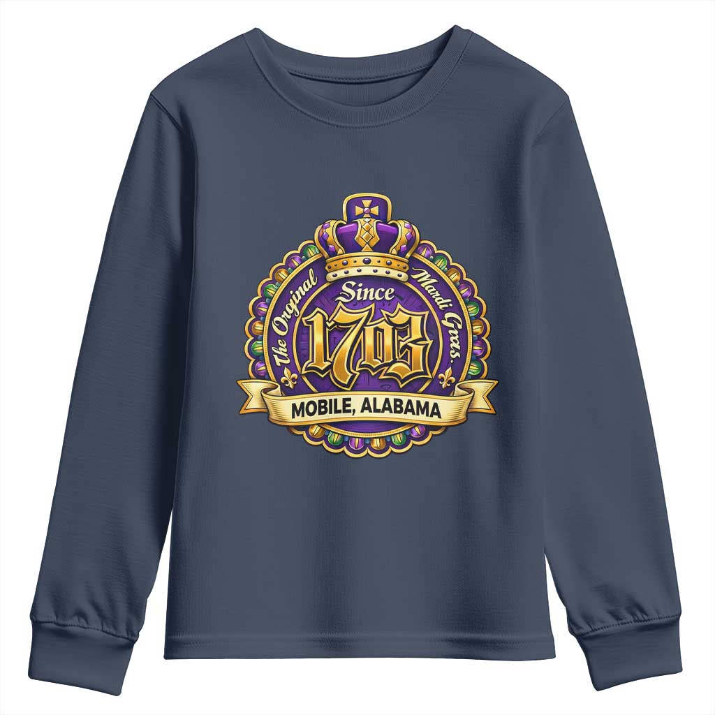 The Original Mardi Gras Mobile Alabama Since 1703 Youth Sweatshirt