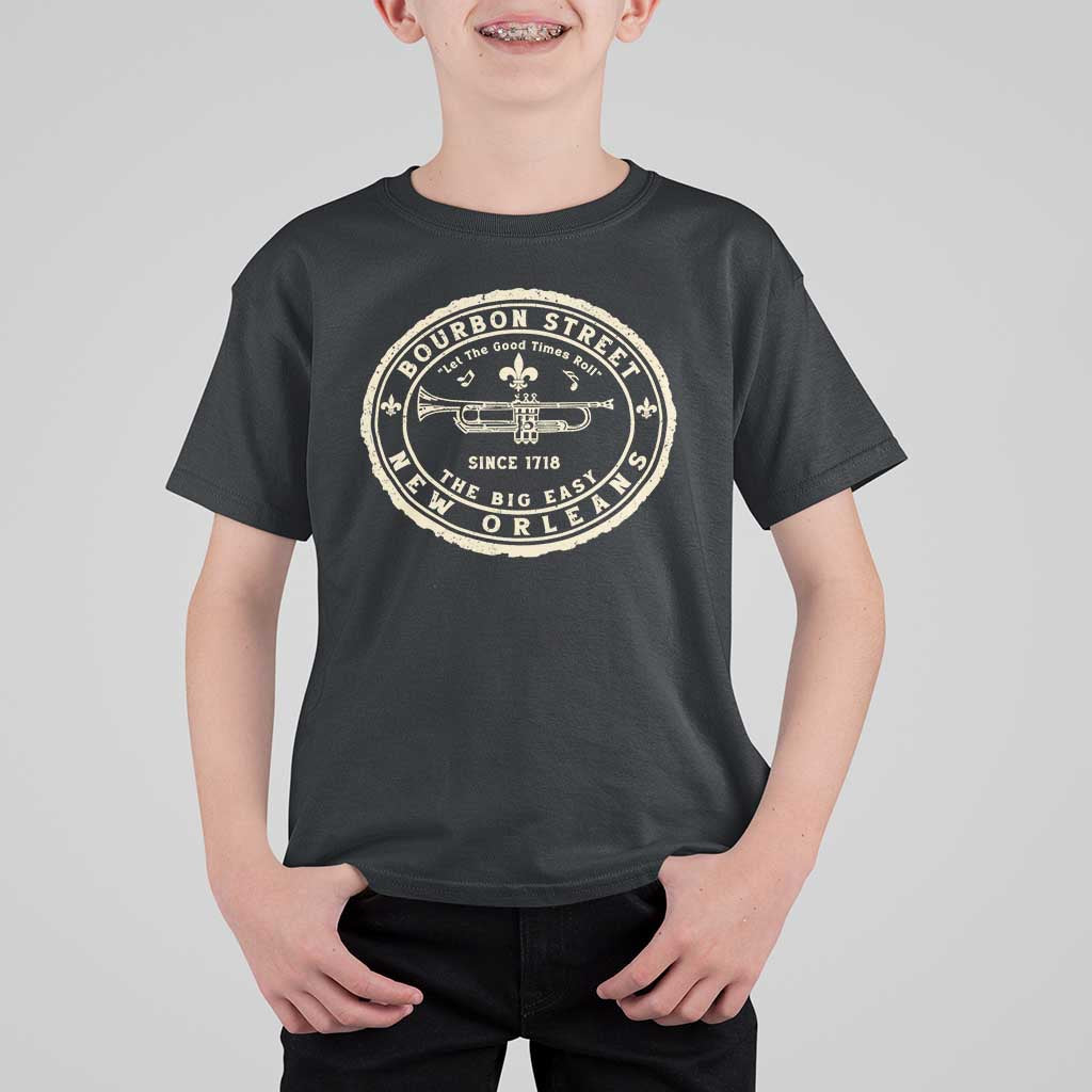 New Orleans Bourbon Street The Big Easy T Shirt For Kid Let The Good Times Roll