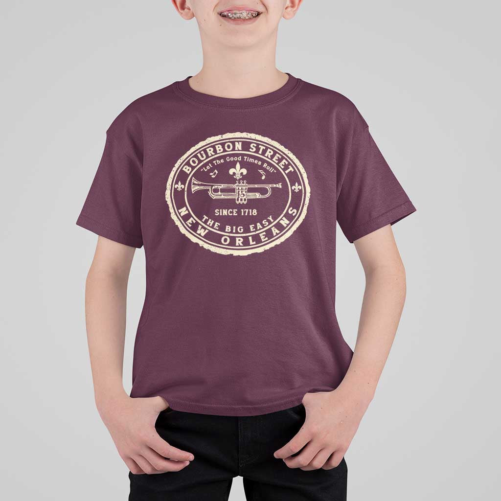 New Orleans Bourbon Street The Big Easy T Shirt For Kid Let The Good Times Roll