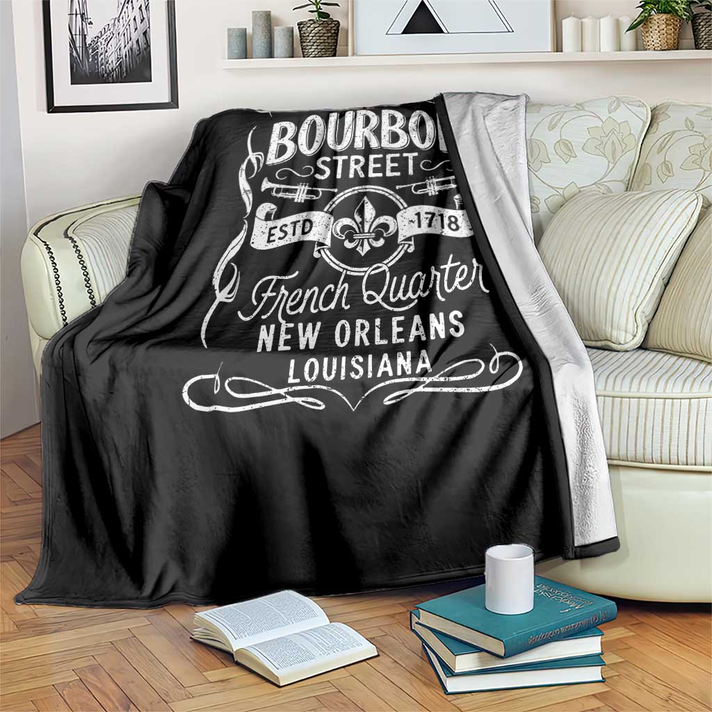 Bourbon Street French Quarter New Orleans Vintage Scrollwork Throw Blanket