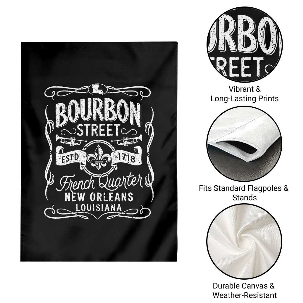 Bourbon Street French Quarter New Orleans Vintage Scrollwork Garden Flag