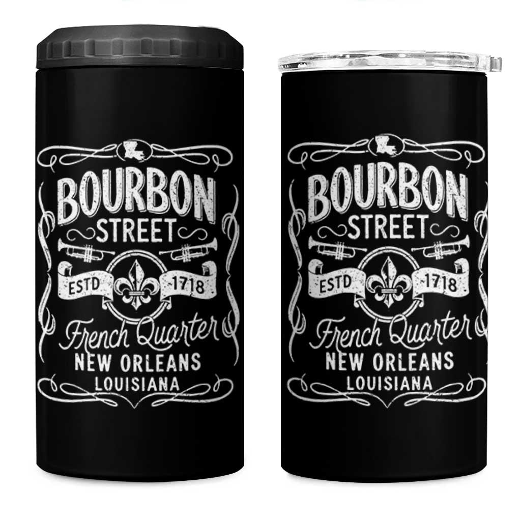Bourbon Street French Quarter New Orleans Vintage Scrollwork 4 in 1 Can Cooler Tumbler