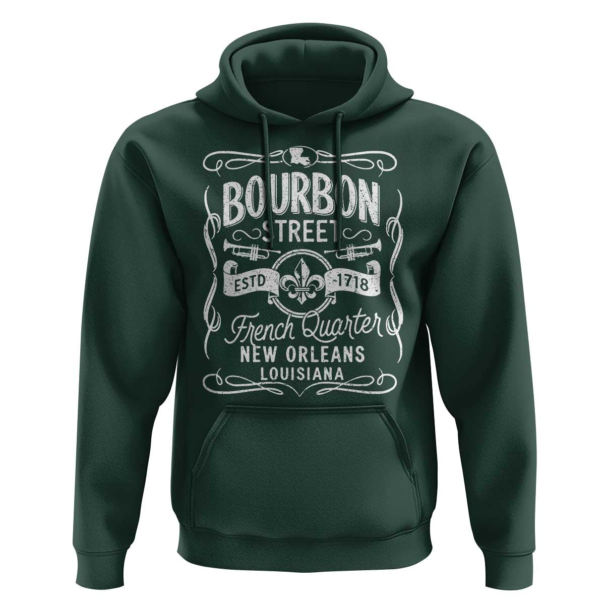Bourbon Street French Quarter New Orleans Vintage Scrollwork Hoodie