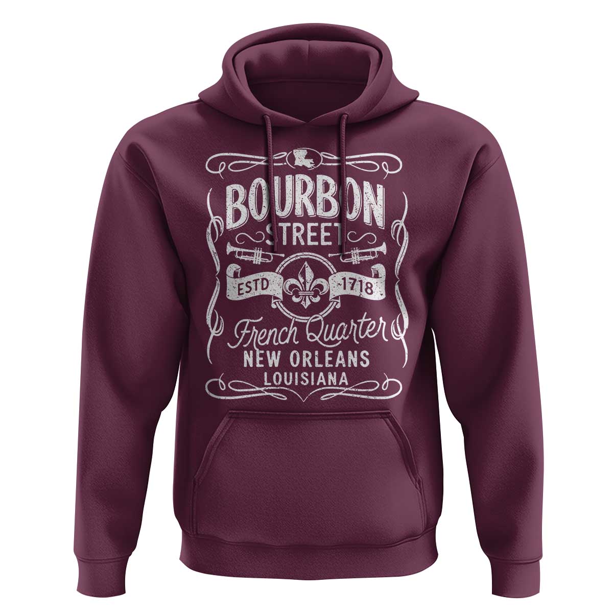 Bourbon Street French Quarter New Orleans Vintage Scrollwork Hoodie