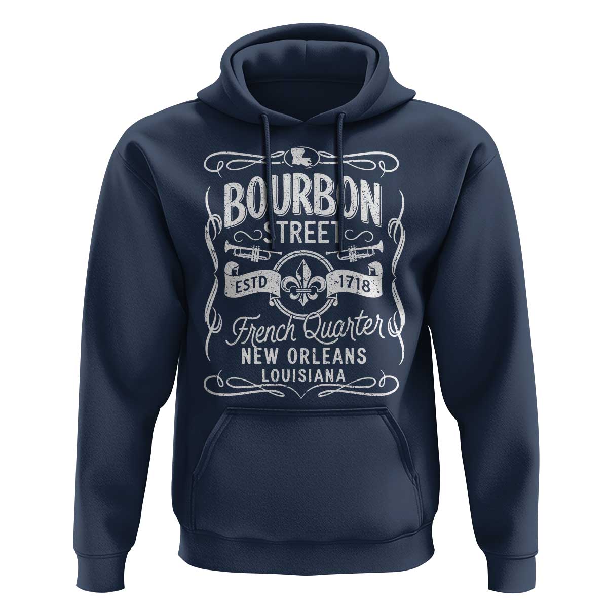 Bourbon Street French Quarter New Orleans Vintage Scrollwork Hoodie