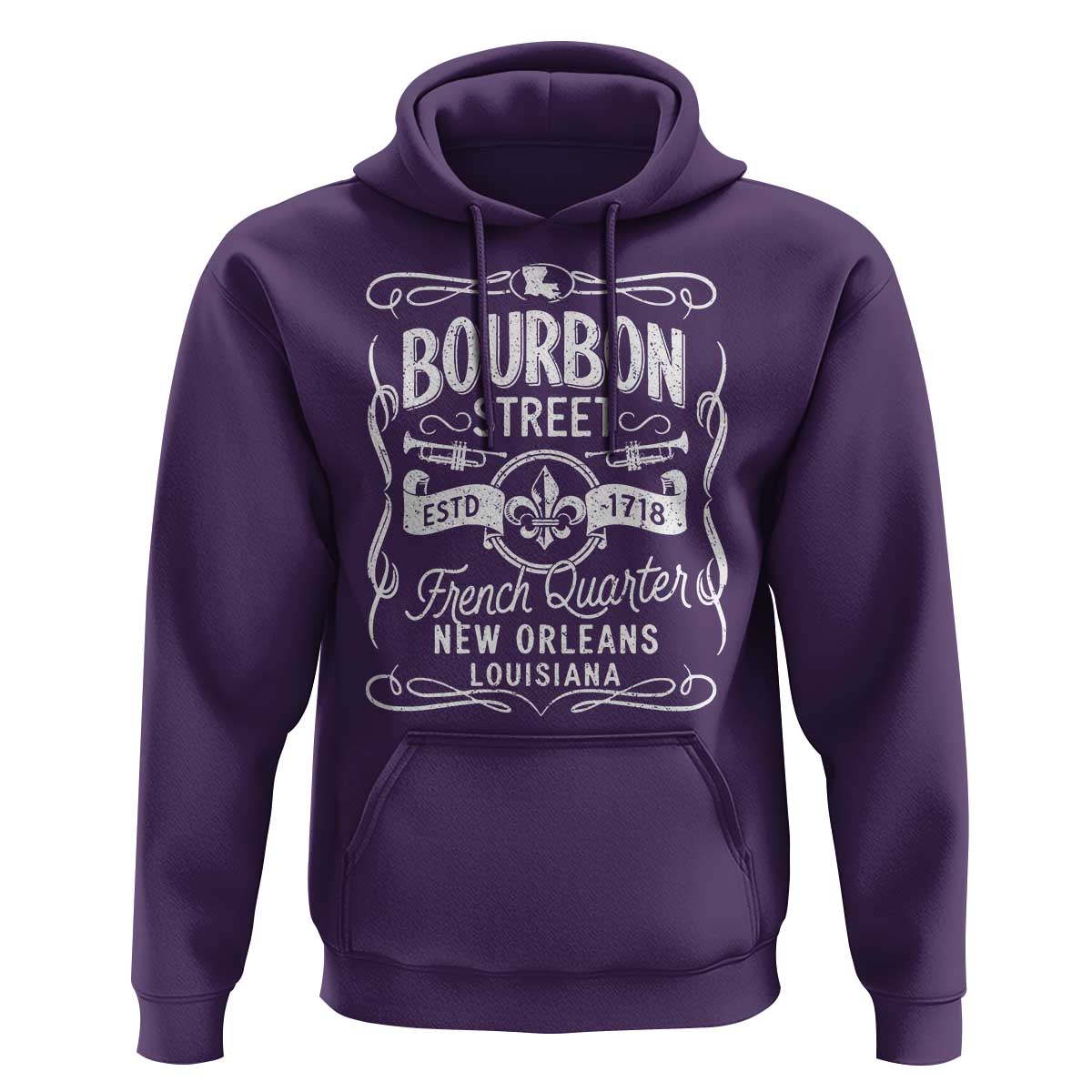 Bourbon Street French Quarter New Orleans Vintage Scrollwork Hoodie