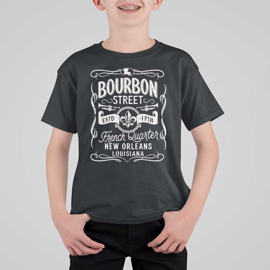 Bourbon Street French Quarter New Orleans Vintage Scrollwork T Shirt For Kid