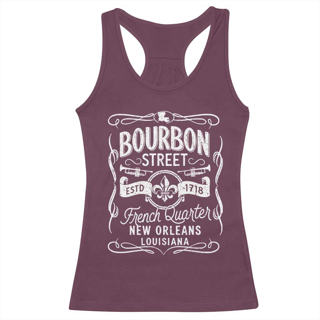 Bourbon Street French Quarter New Orleans Vintage Scrollwork Racerback Tank Top