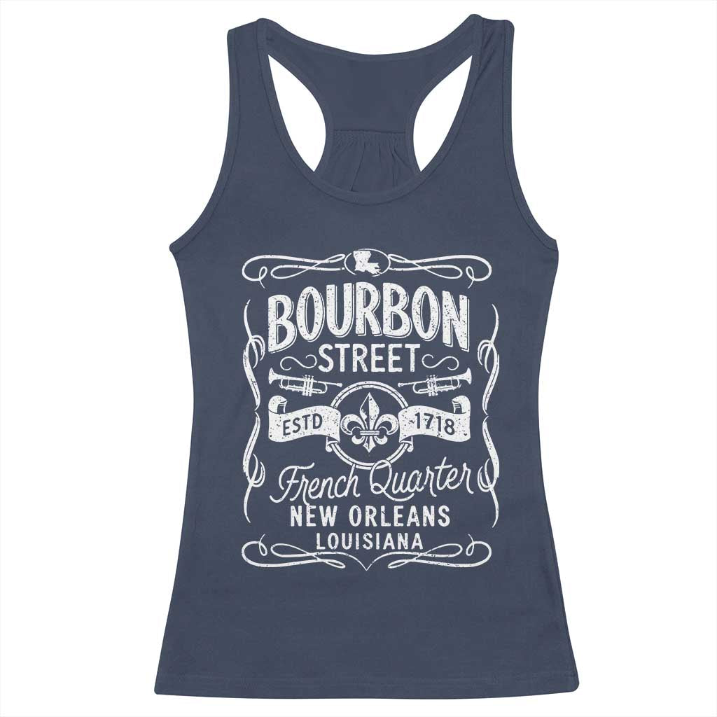 Bourbon Street French Quarter New Orleans Vintage Scrollwork Racerback Tank Top