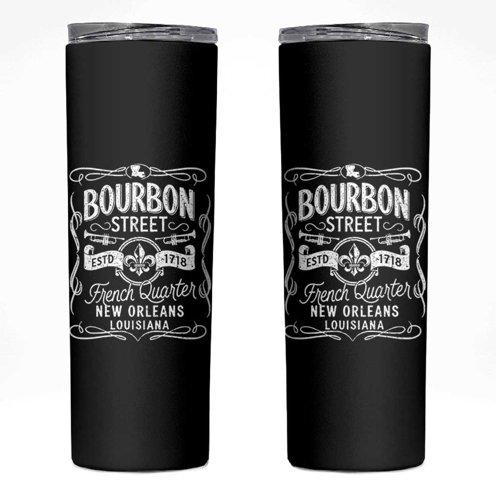 Bourbon Street French Quarter New Orleans Vintage Scrollwork Skinny Tumbler