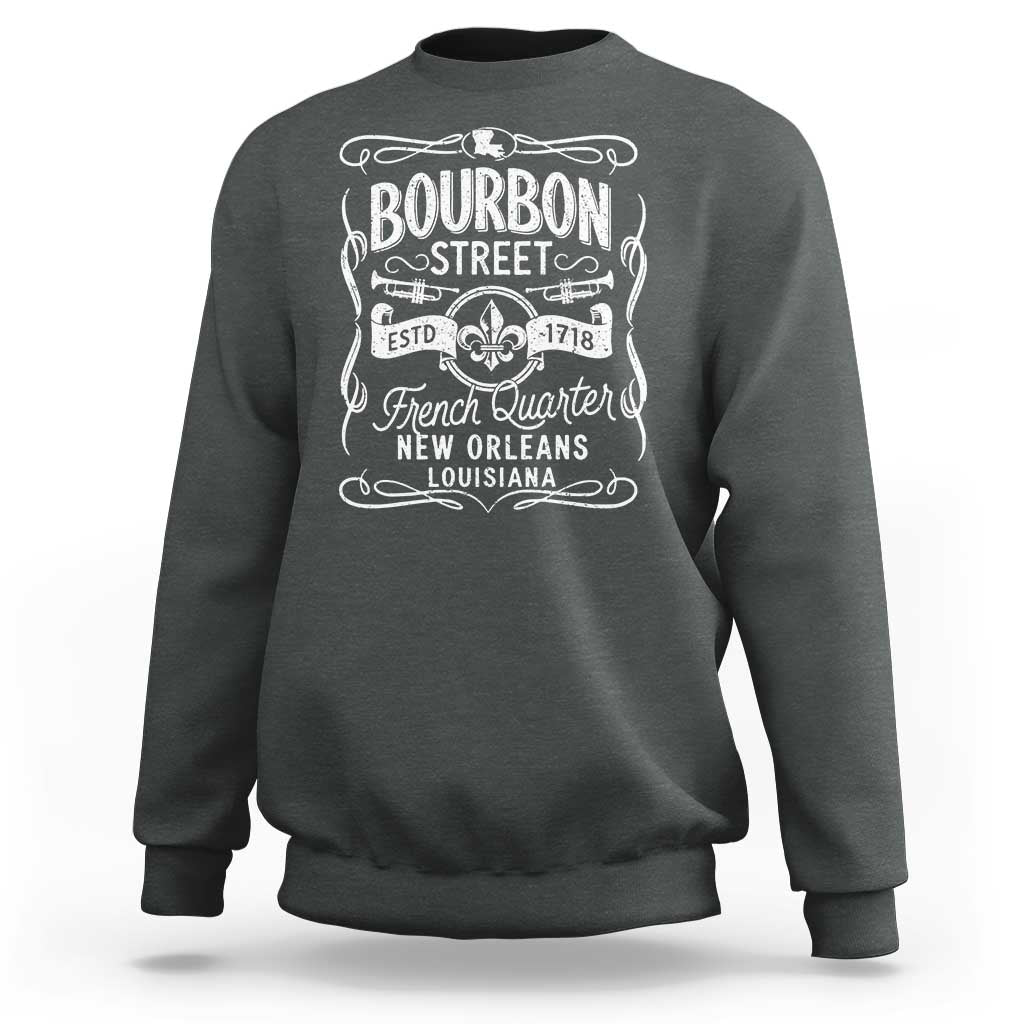 Bourbon Street French Quarter New Orleans Vintage Scrollwork Sweatshirt