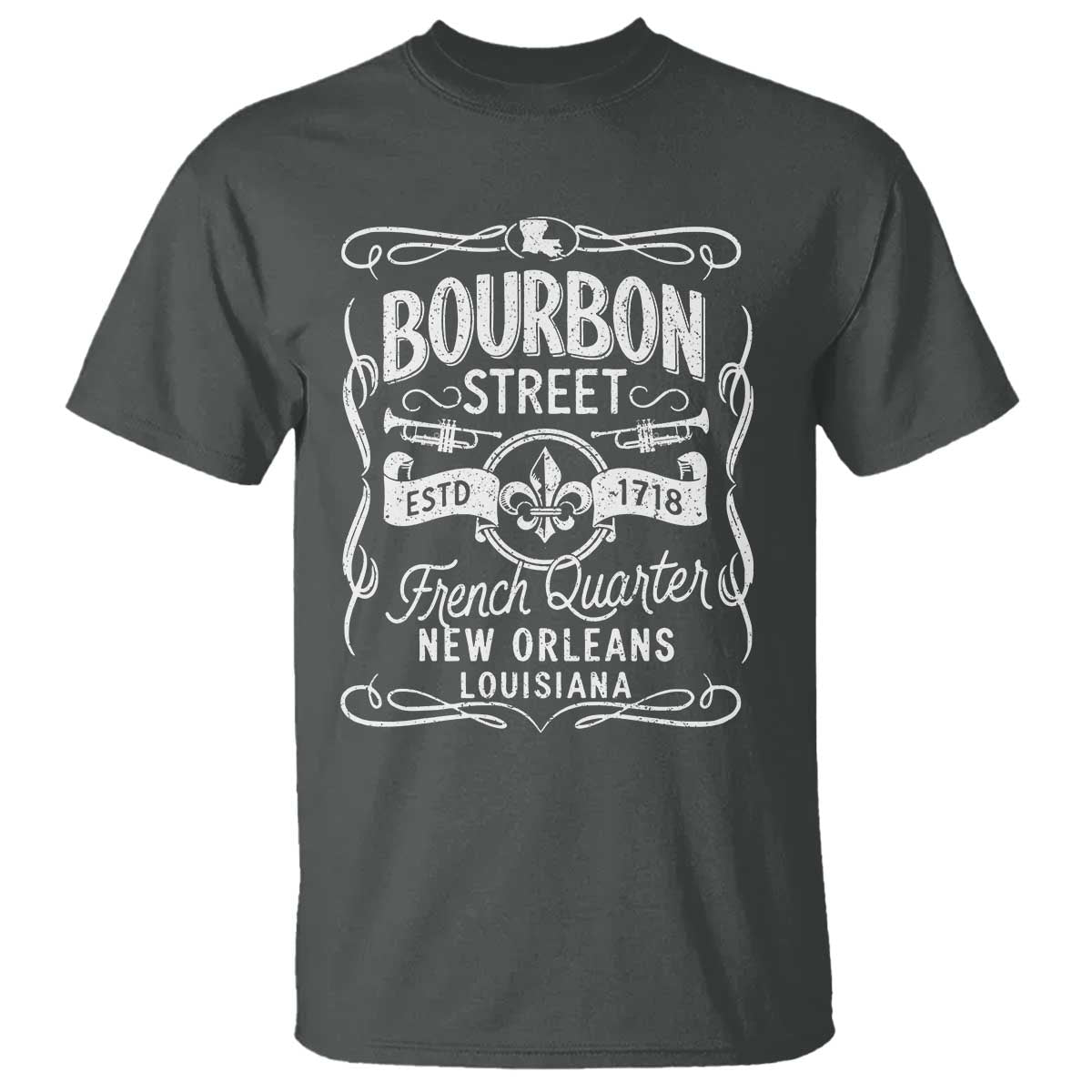 Bourbon Street French Quarter New Orleans Vintage Scrollwork T Shirt