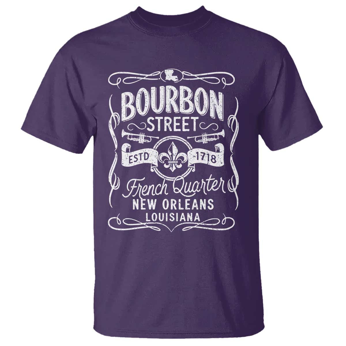 Bourbon Street French Quarter New Orleans Vintage Scrollwork T Shirt
