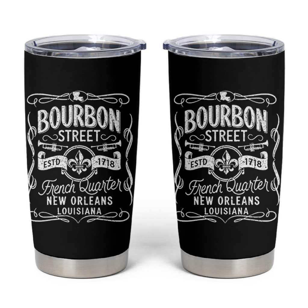 Bourbon Street French Quarter New Orleans Vintage Scrollwork Tumbler Cup