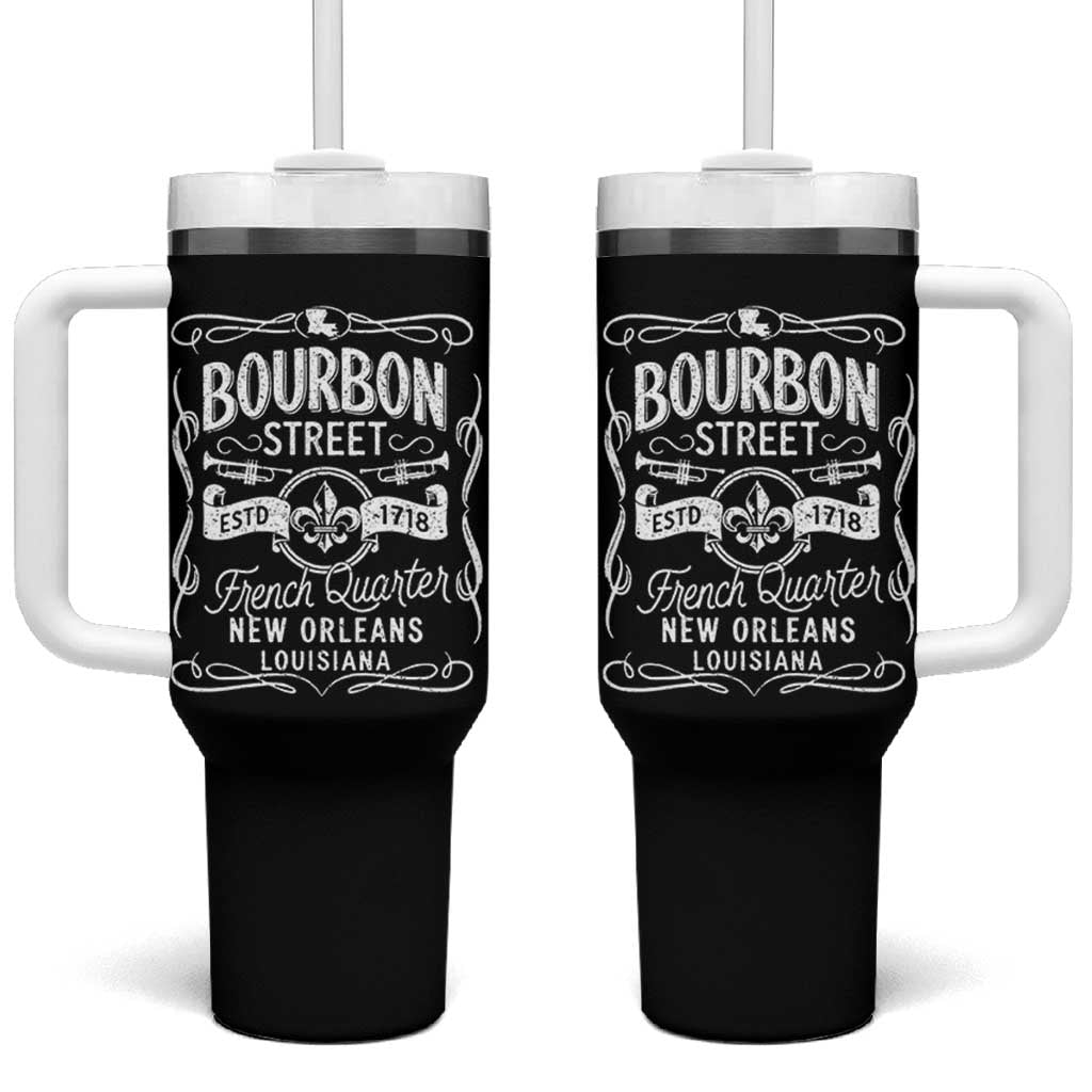 Bourbon Street French Quarter New Orleans Vintage Scrollwork Tumbler With Handle