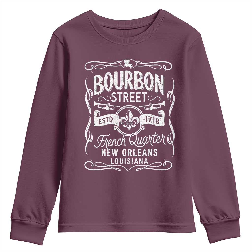Bourbon Street French Quarter New Orleans Vintage Scrollwork Youth Sweatshirt