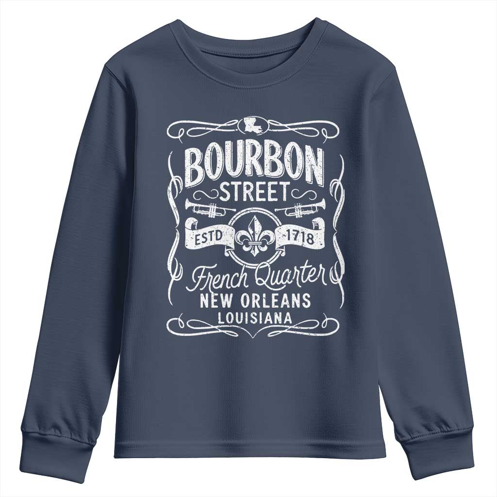 Bourbon Street French Quarter New Orleans Vintage Scrollwork Youth Sweatshirt