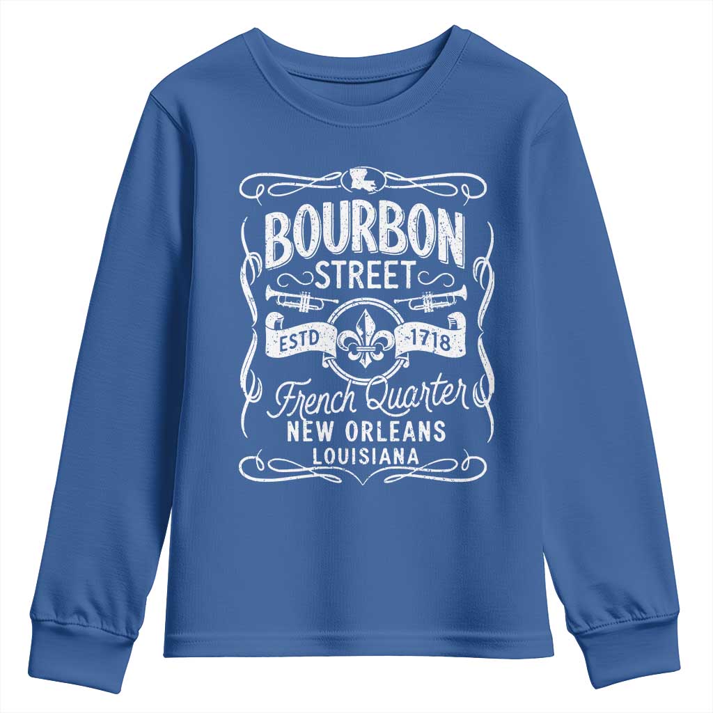 Bourbon Street French Quarter New Orleans Vintage Scrollwork Youth Sweatshirt