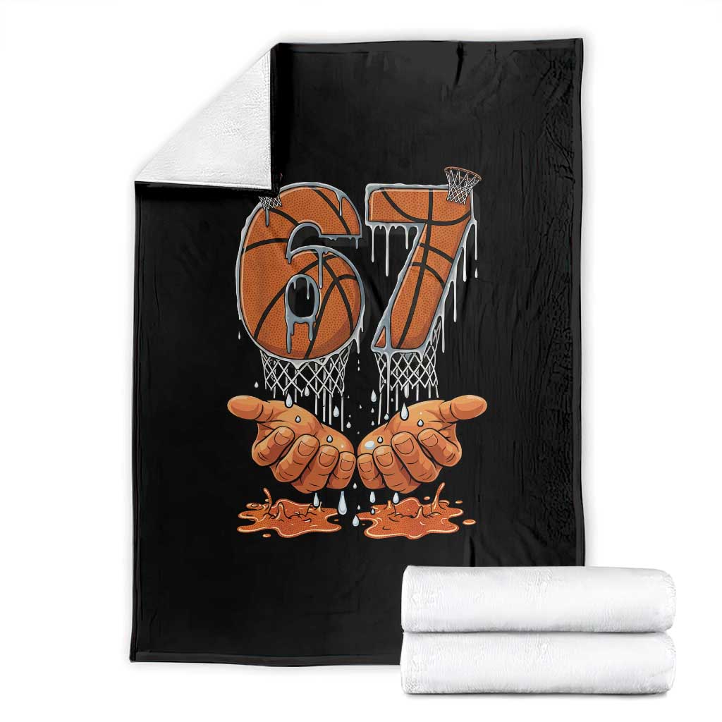 Basketball 67 Six Seven Funny Gen Alpha Meme Drip Throw Blanket
