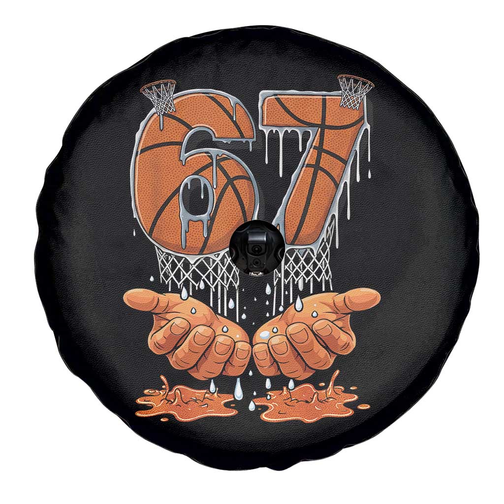 Basketball 67 Six Seven Funny Gen Alpha Meme Drip Spare Tire Cover