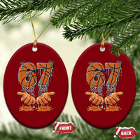Basketball 67 Six Seven Funny Gen Alpha Meme Drip Ceramic Ornament