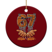 Basketball 67 Six Seven Funny Gen Alpha Meme Drip Ceramic Ornament