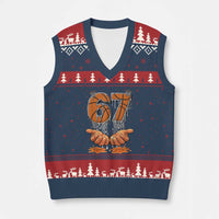 Basketball 67 Six Seven Funny Gen Alpha Meme Drip V-Neck Knit Sweater Vest