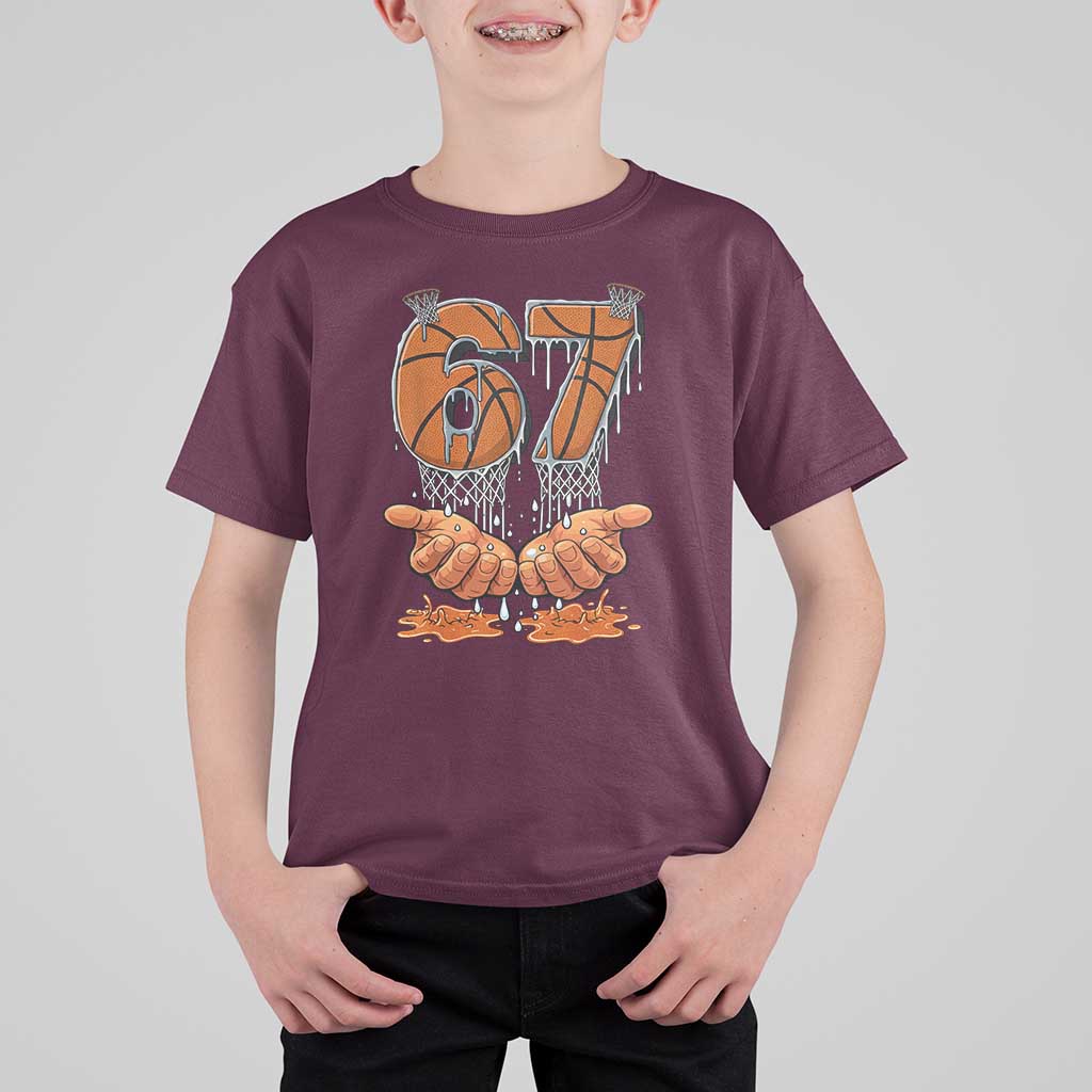 Basketball 67 Six Seven Funny Gen Alpha Meme Drip T Shirt For Kid