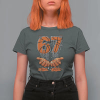 Basketball 67 Six Seven Funny Gen Alpha Meme Drip T Shirt For Women