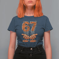 Basketball 67 Six Seven Funny Gen Alpha Meme Drip T Shirt For Women