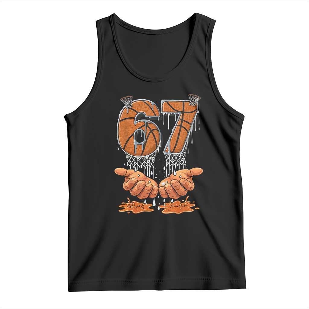 Basketball 67 Six Seven Funny Gen Alpha Meme Drip Tank Top
