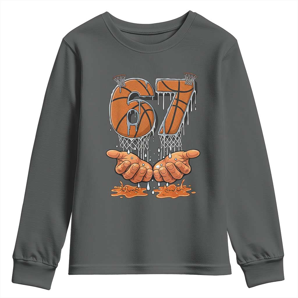 Basketball 67 Six Seven Funny Gen Alpha Meme Drip Youth Sweatshirt