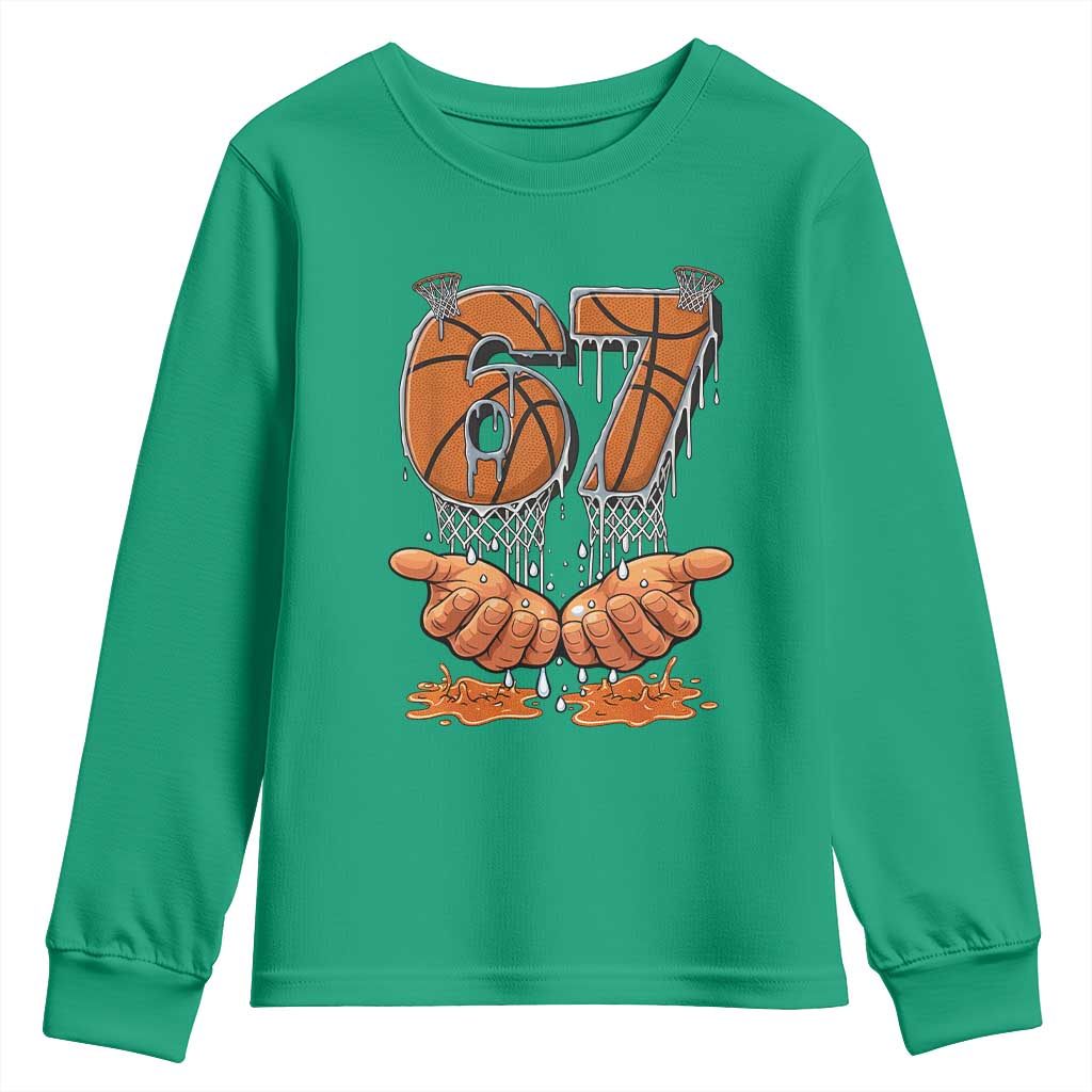 Basketball 67 Six Seven Funny Gen Alpha Meme Drip Youth Sweatshirt